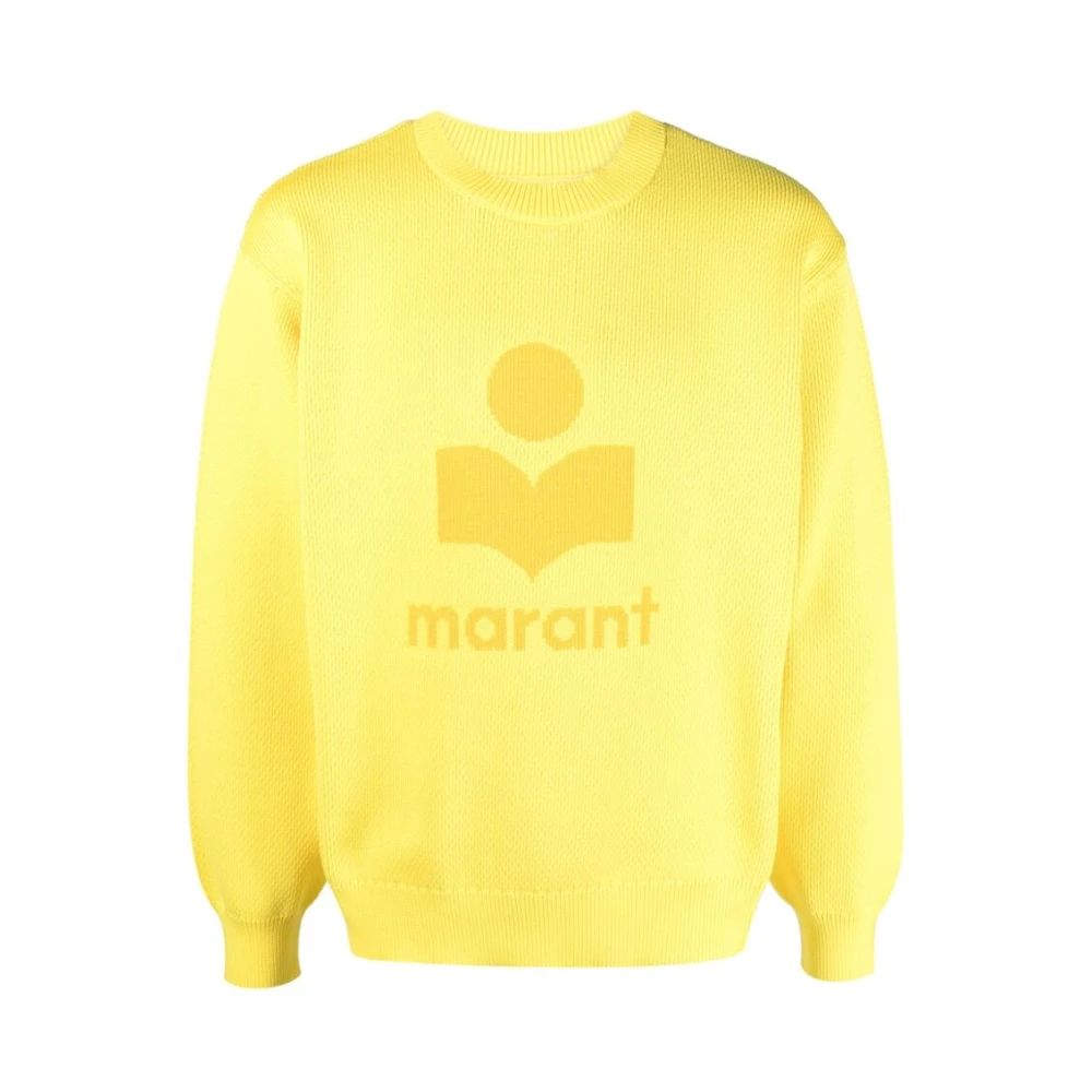 Isabel marant Geel Logo Print Crew Neck Sweatshirt Yellow Heren