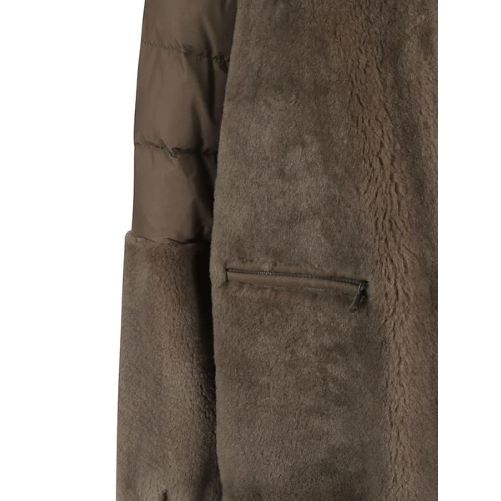 BRUNELLO CUCINELLI Faux Fur Shearling Jassen Gray Dames