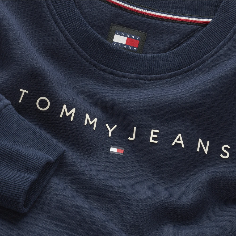 Tommy Jeans Blauwe trui met minimaal logo Blue Dames