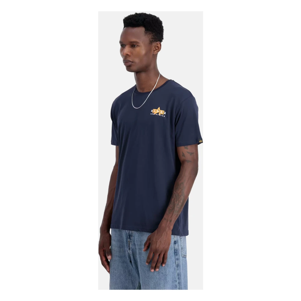alpha industries Dynamisch Puff Print Heren T-shirt Blue Heren