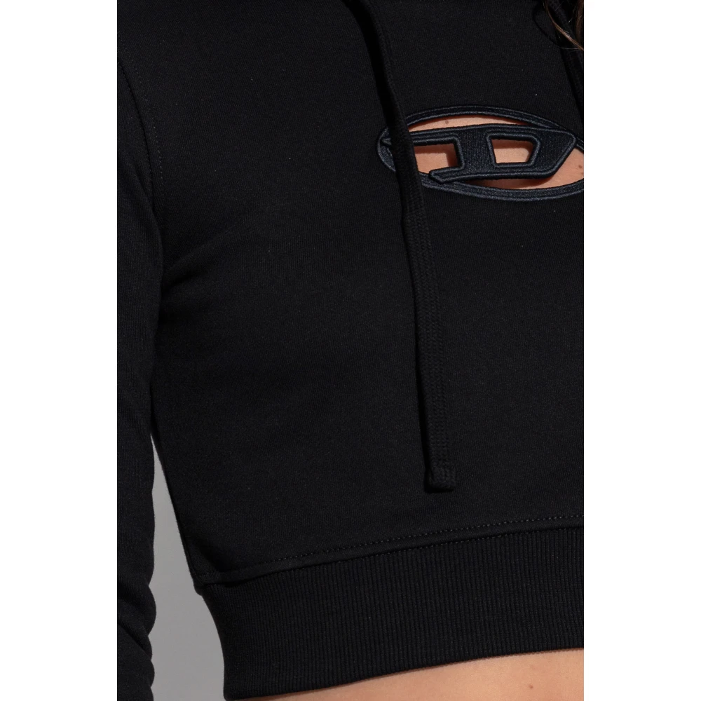 Diesel Sweatshirt met F-Slimmy-Hood-Od logo Black Dames