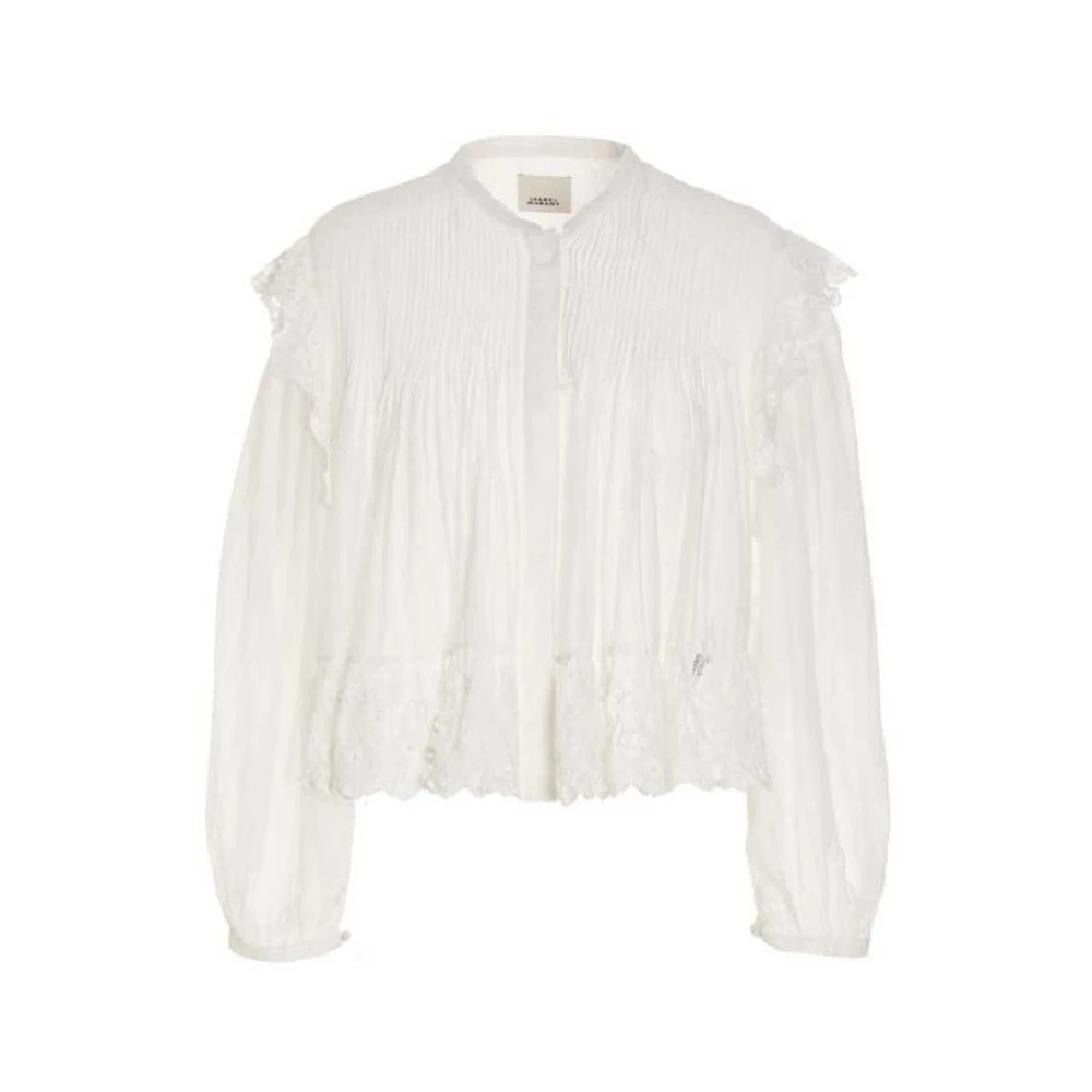 Isabel marant Witte Kant Blouse Klassieke Shirtstijl White Dames