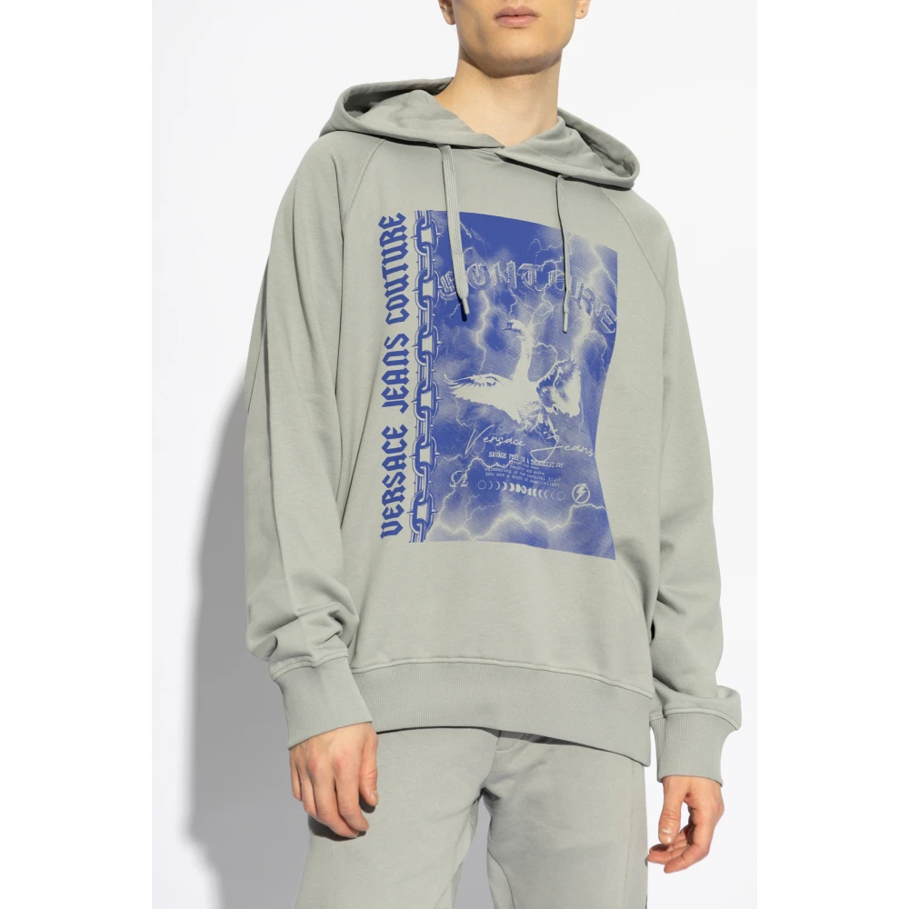 Versace Jeans Couture Sweatshirt met print Gray Heren