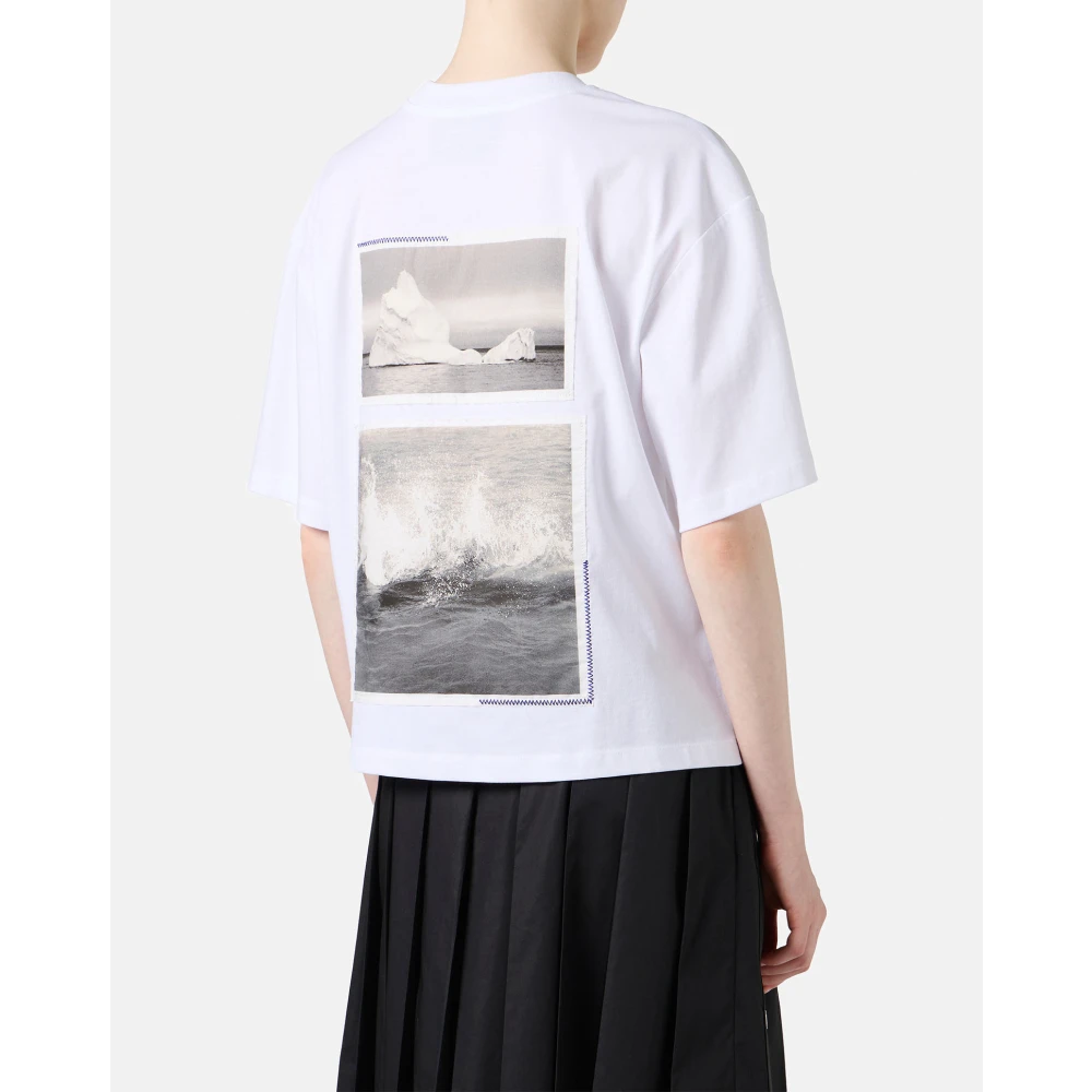 Iceberg Wit bijgesneden pasvorm jersey T-shirt White Dames