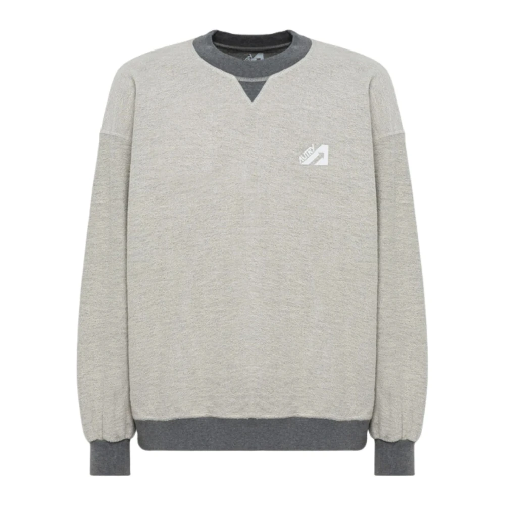 Autry Grijze Trui met Ribdetails Gray Heren