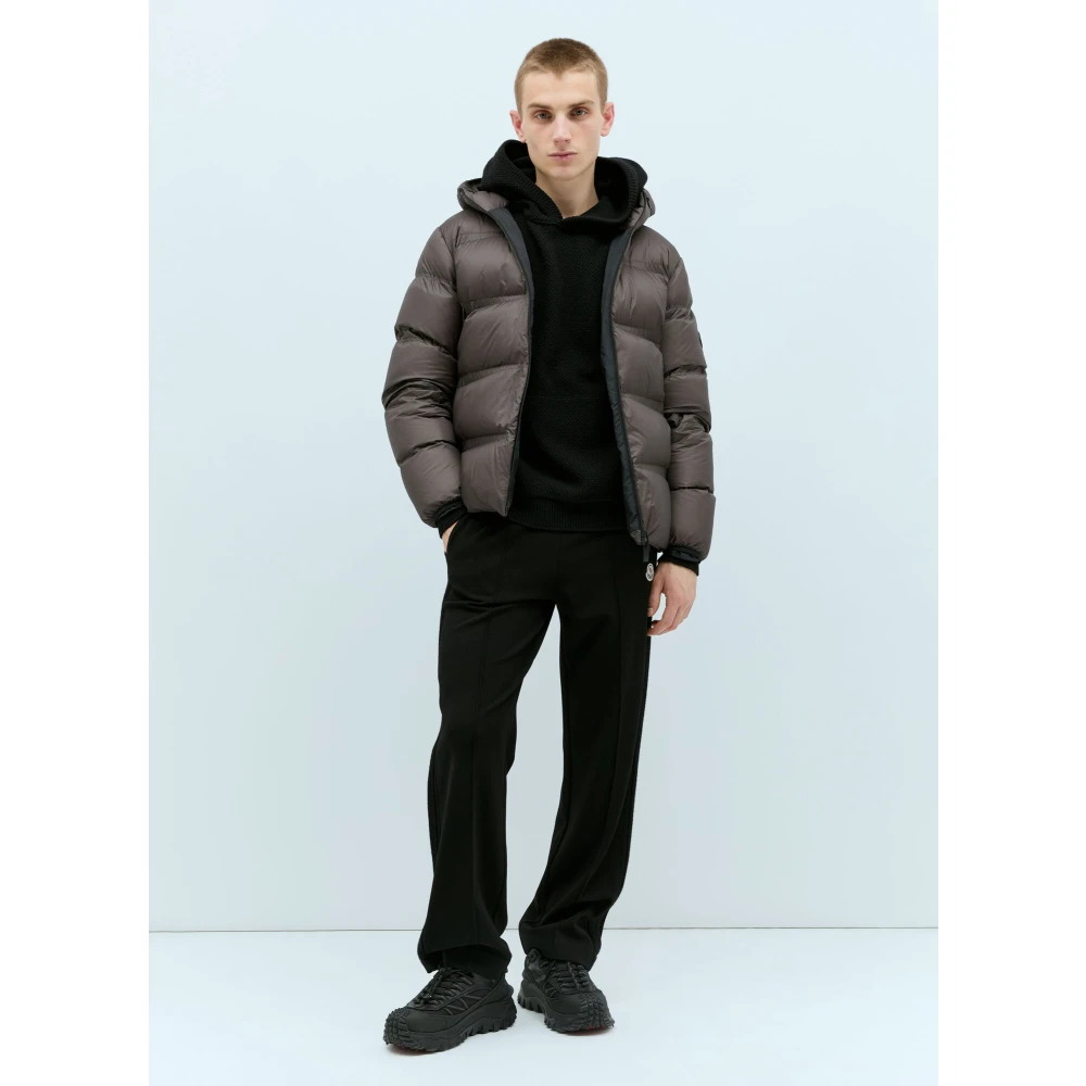 Moncler Ripstop Donsjack met Afneembare Capuchon Brown Heren