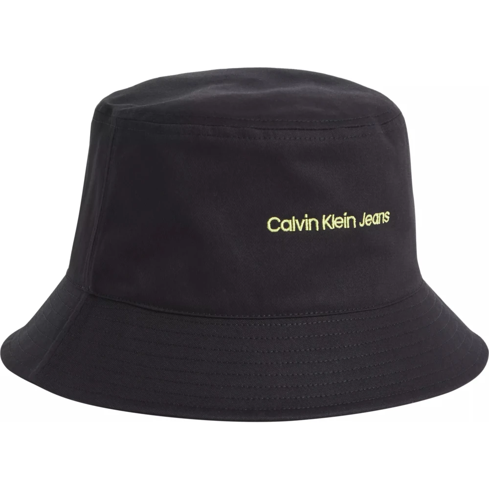 Calvin Klein Twill Bucket Hat met Logo Borduursel Black Dames