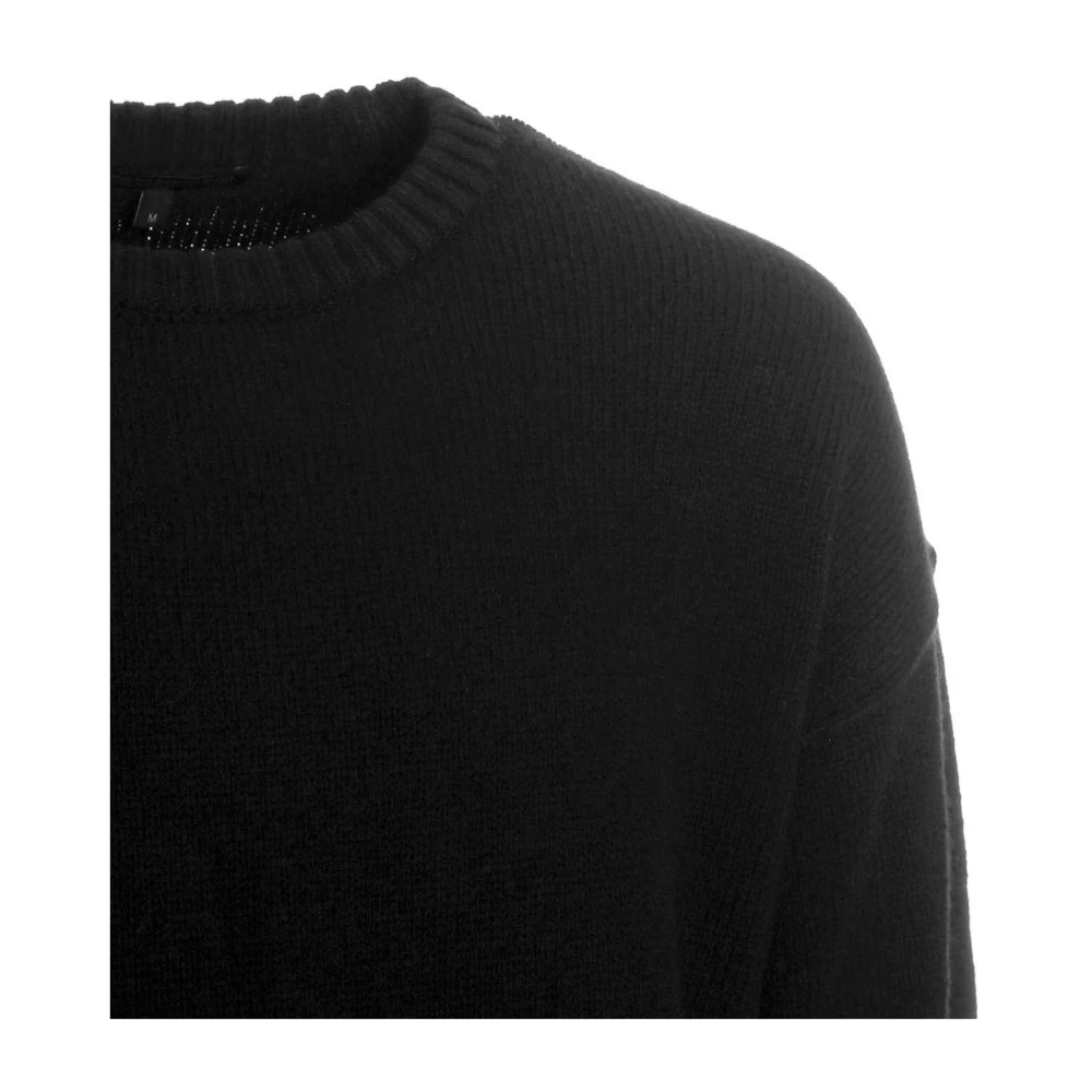 drykorn Alpaca Gebreide Trui met Ronde Hals Black Heren