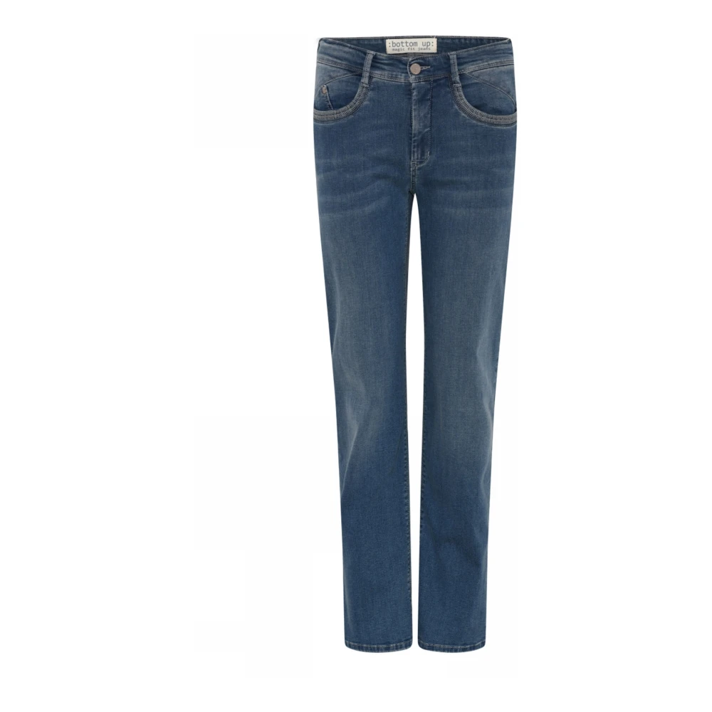 C.Ro Broderade Straight Leg Jeans Blue, Dam