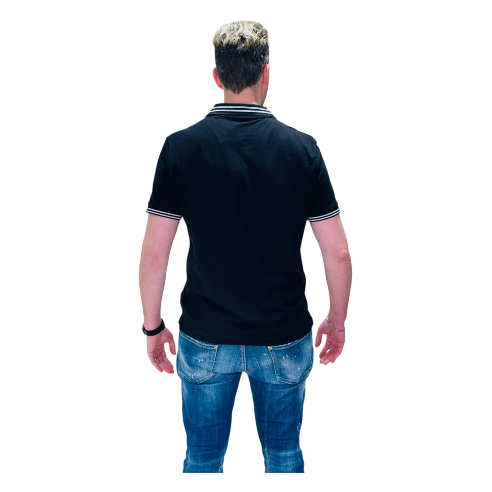 Guess Biologisch Katoenen Polo Shirt Soccer Stijl Black Heren