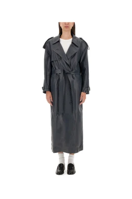 Läder Trenchcoat