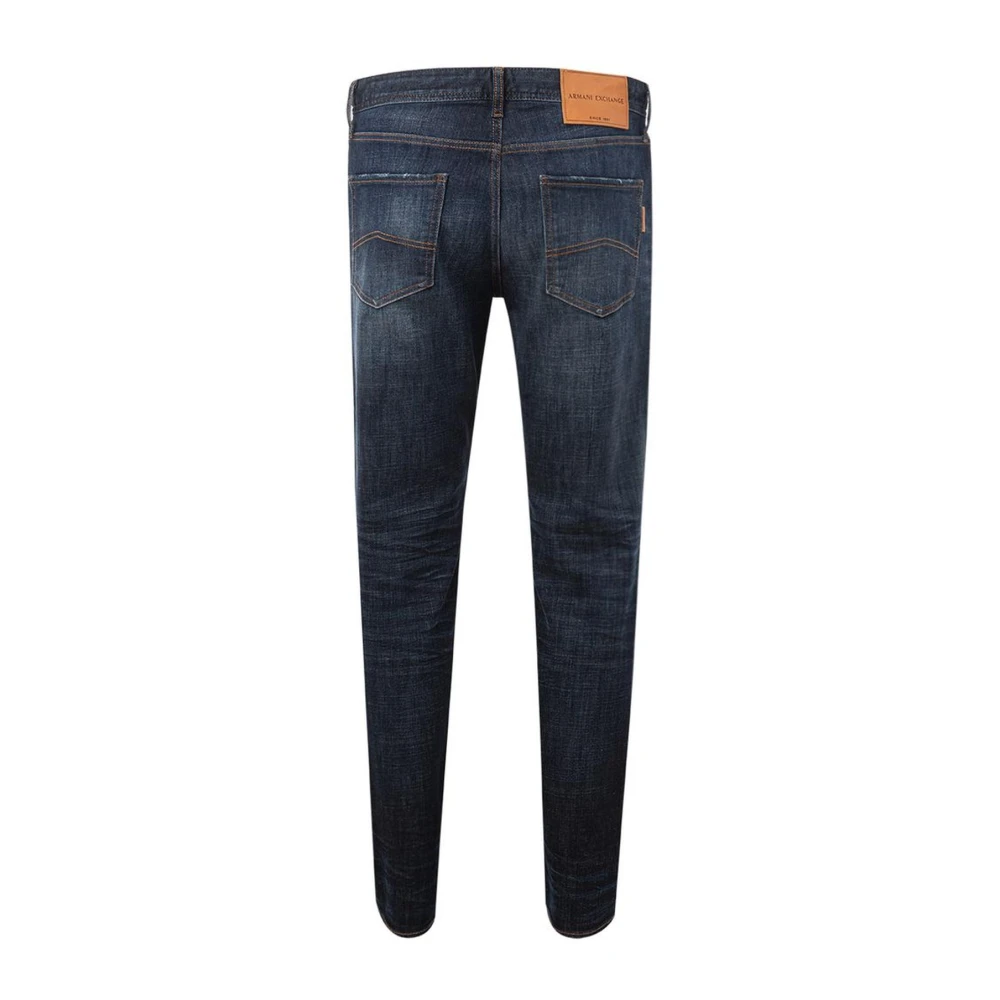 Armani Exchange Luxe Blauwe Katoenen Denim Jeans Blue Heren