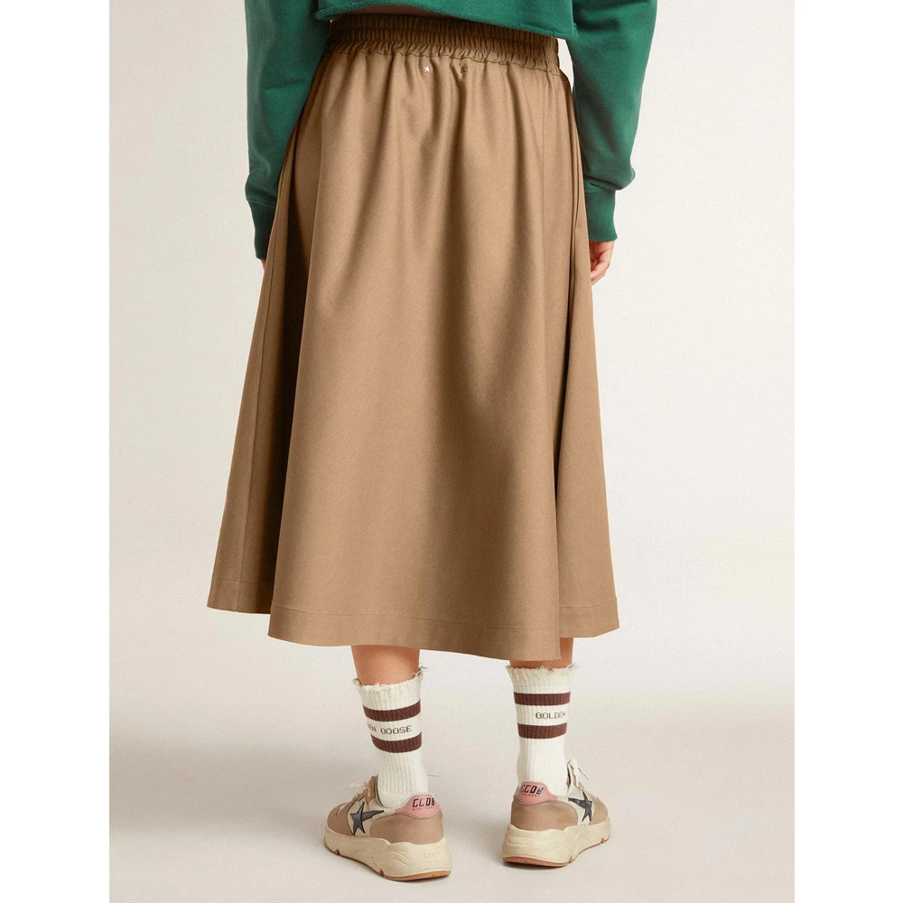 Golden Goose Midi Rok met Sterdetail Beige Dames