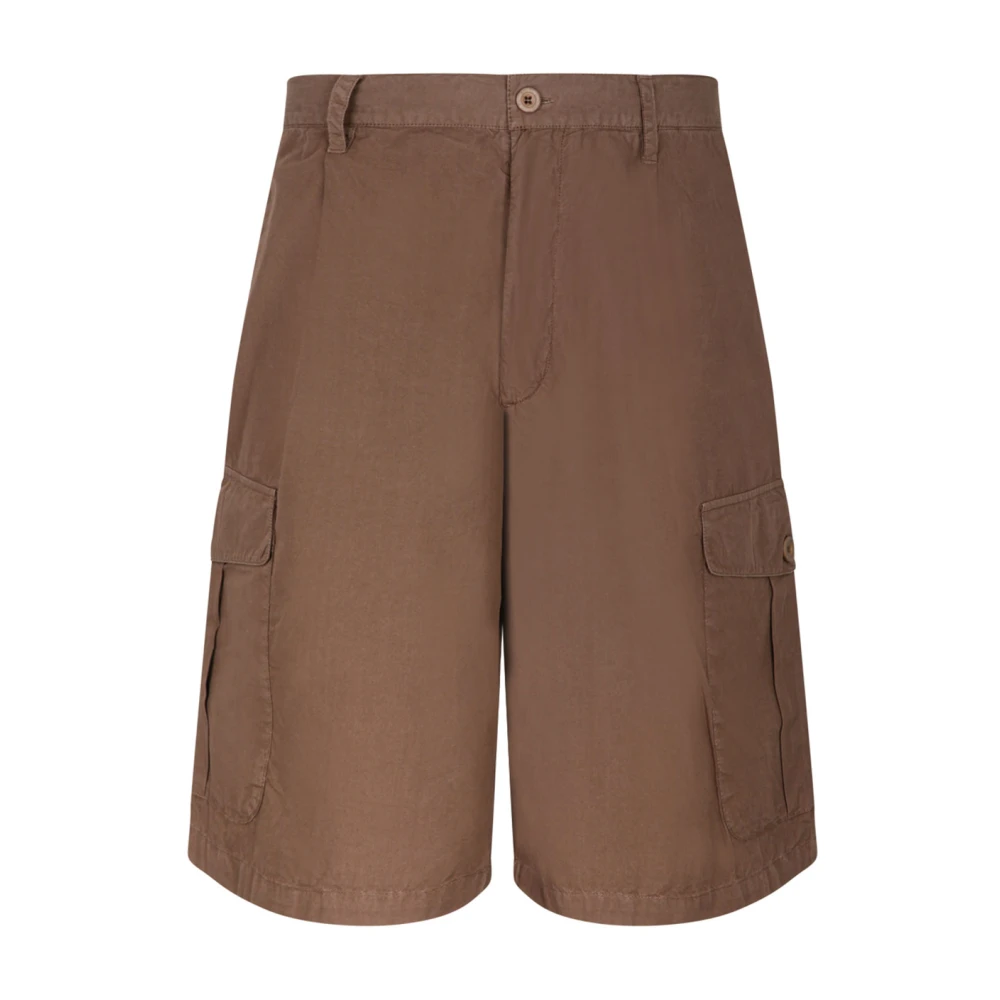 Emporio Armani Bruine Bermuda Shorts Multi-Pocket Model Brown Heren