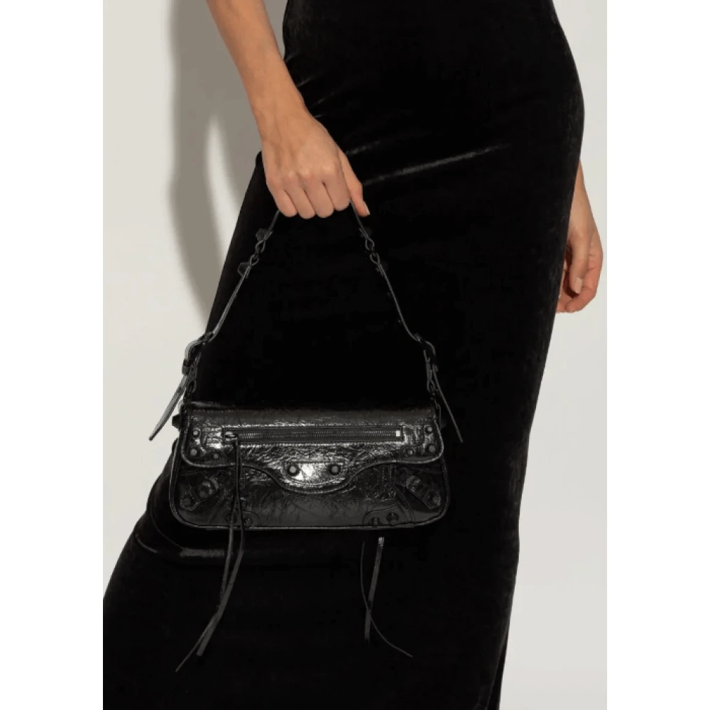 Balenciaga Zwarte Lamsschouder Tas met Stud Detailing Black Dames