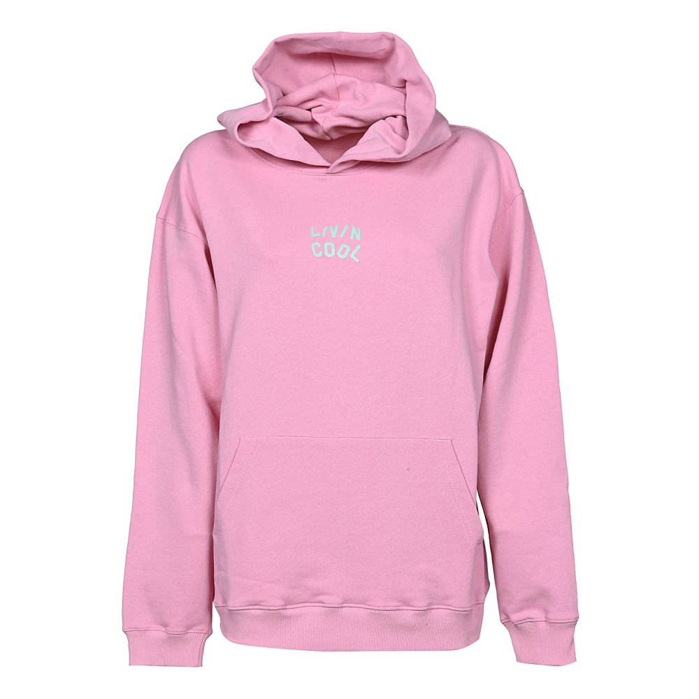 Livincool Roze Oversized Logo Hoodie Pink Dames
