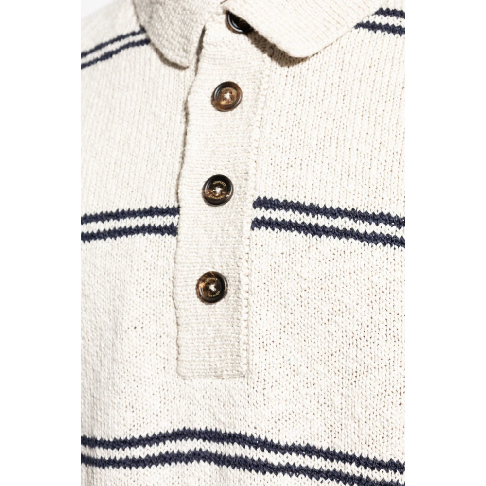 Eleventy Polo met gestreept patroon Beige Heren
