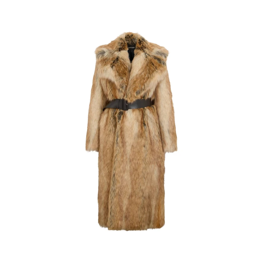 Roberto Cavalli Women's Brown Faux Fur Coat