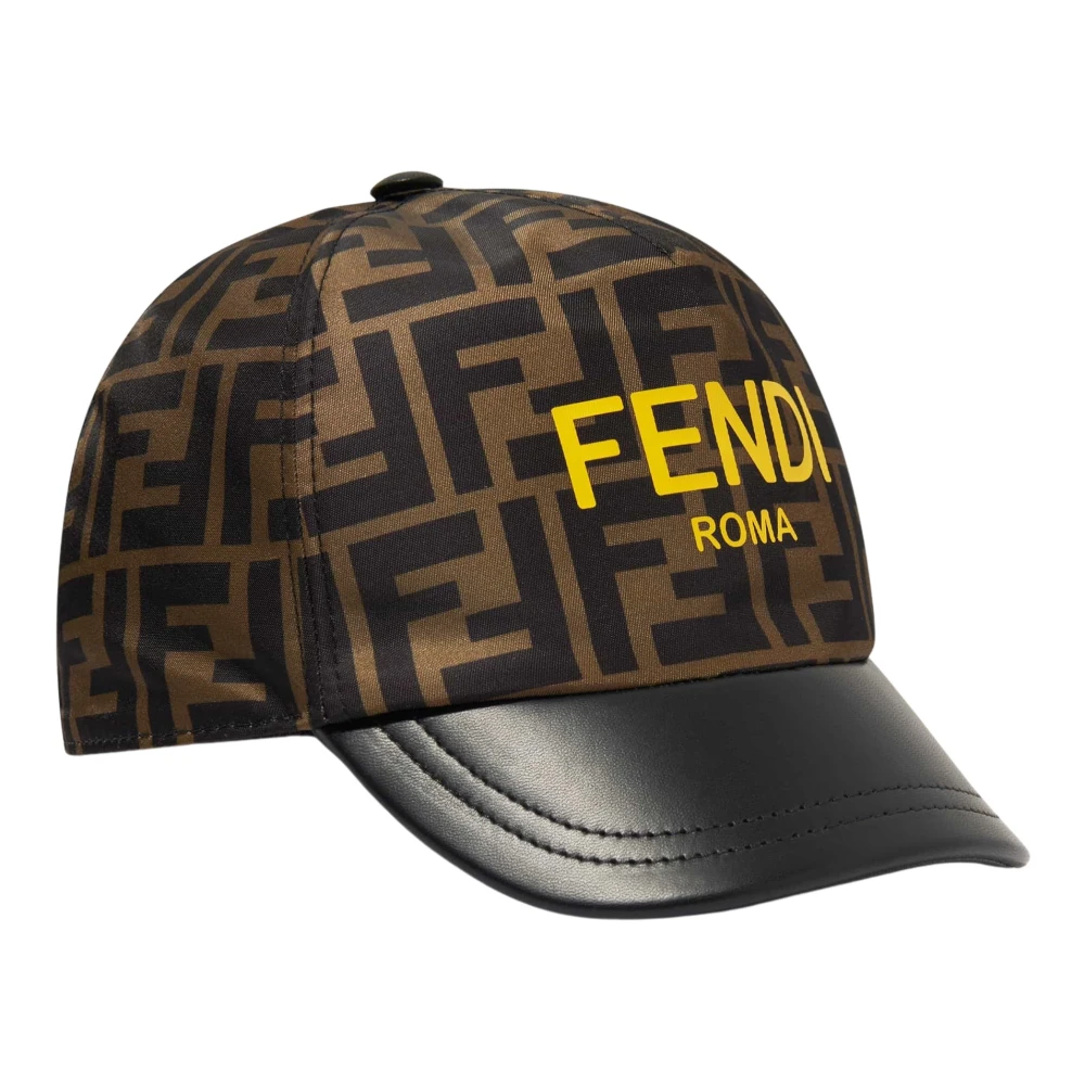 Fendi Unisex Brown Luxury Ff Logo Baseball Cap