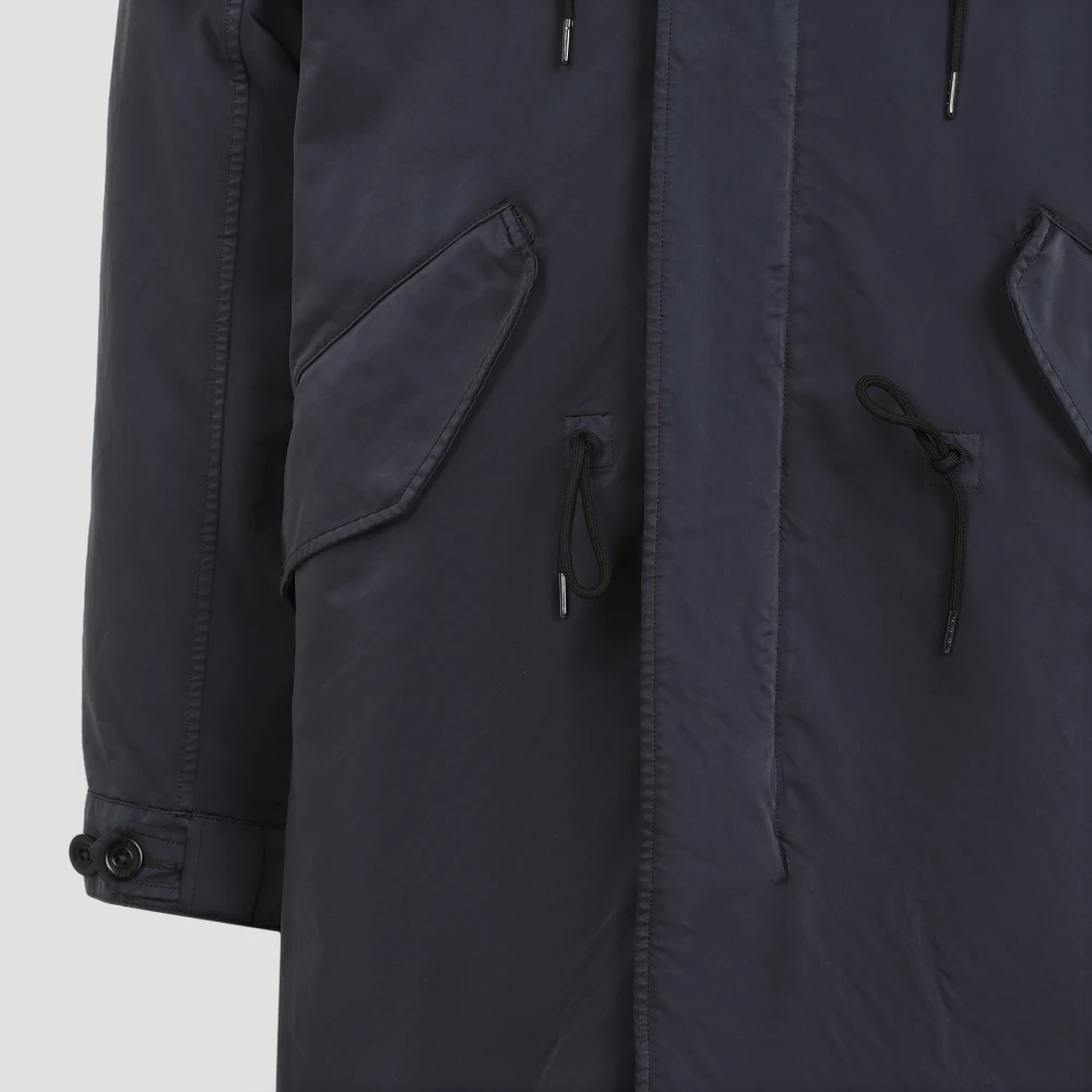 C.P. Company Zwarte Zand Lange Jas voor Mannen Black Heren
