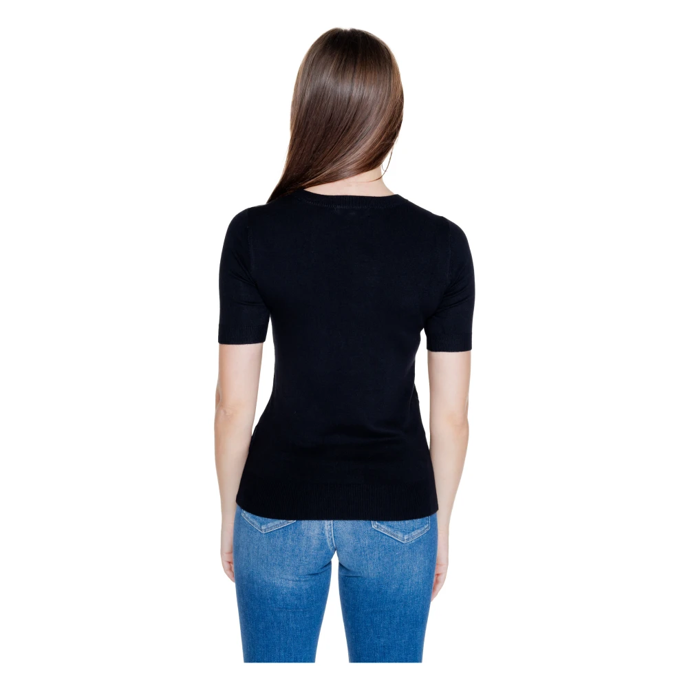 Guess Zwart Bedrukt Kort T-shirt Black Dames