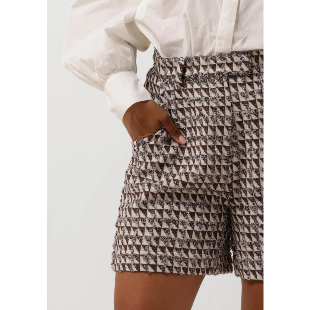 Minus Bruin Geruite Amaya Shorts Brown Dames