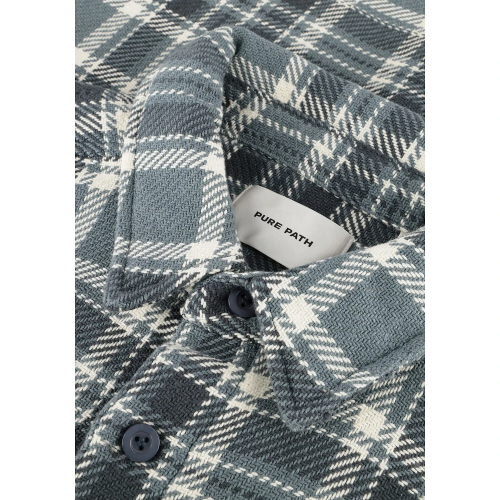 Pure Path Blauw Regular Fit Overshirt voor Mannen Blue Heren