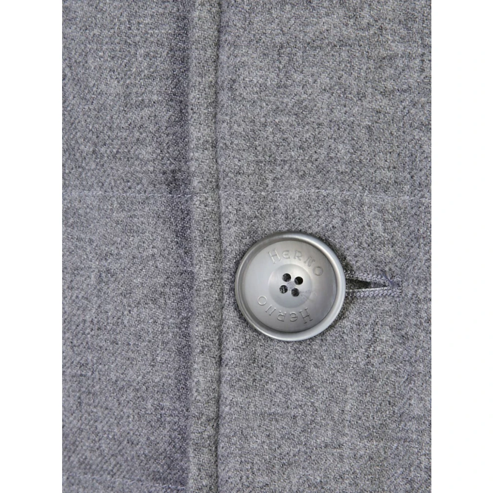 Herno Pea Coat Gray Heren