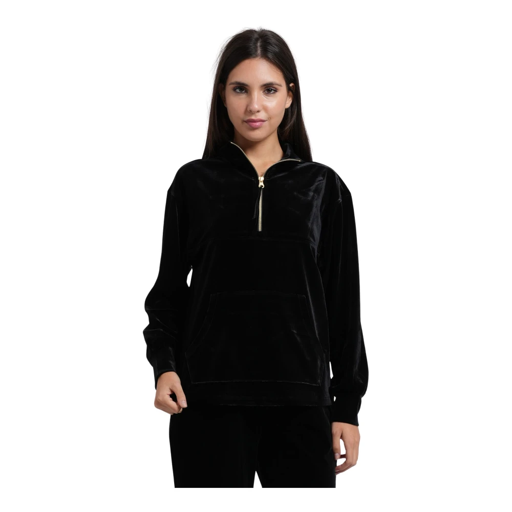 Armani Exchange Black Sweatshirt In Stretch Velvet - Image 2