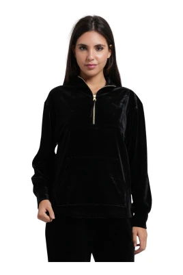 Sweatshirt i stretchvelour