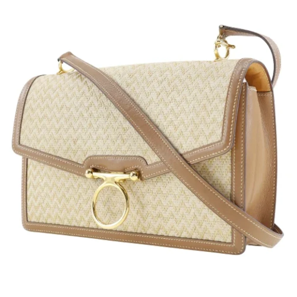 Hermès Vintage Pre-owned Canvas crossbody-bags Beige Dames