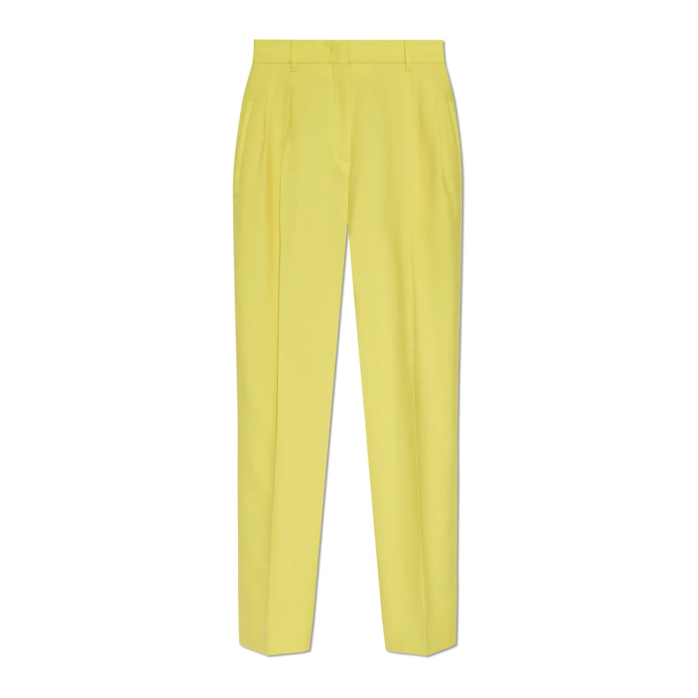 PS By Paul Smith Wollen broek met vouw Yellow Dames