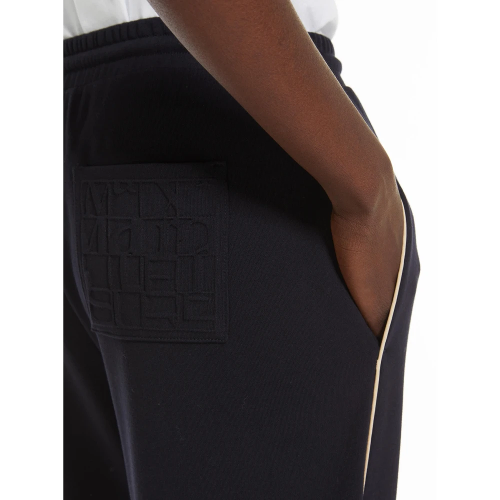Max Mara Katoenen joggers met elastische tailleband Blue Dames