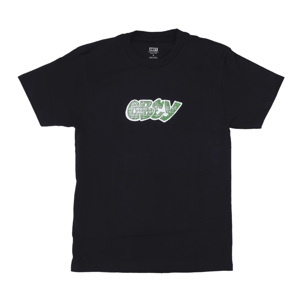 Obey Klassieke City Watch Dog Tee Zwart Black Heren