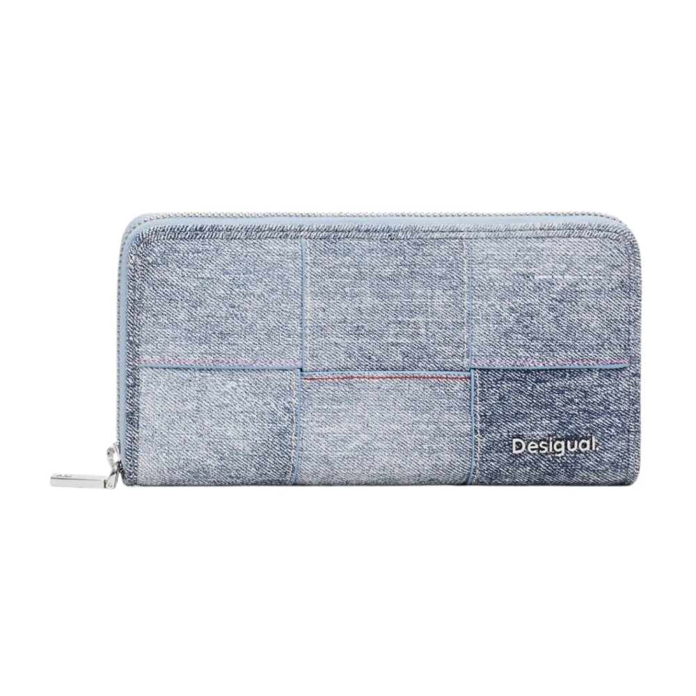 Desigual Blauwe Bedrukte Portemonnee voor Vrouwen Blue Dames