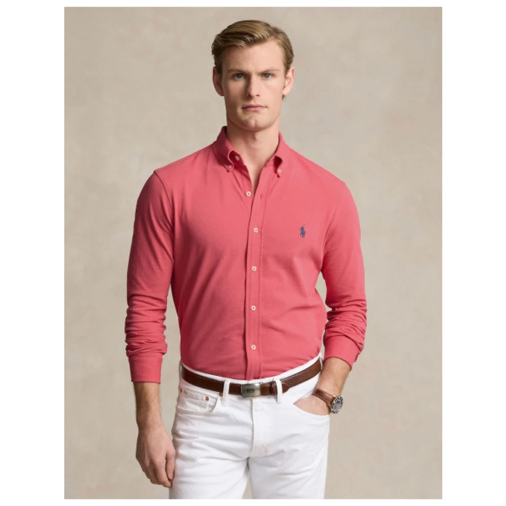 Polo Ralph Lauren Klassiek Polo Gebreid Overhemd Red Heren