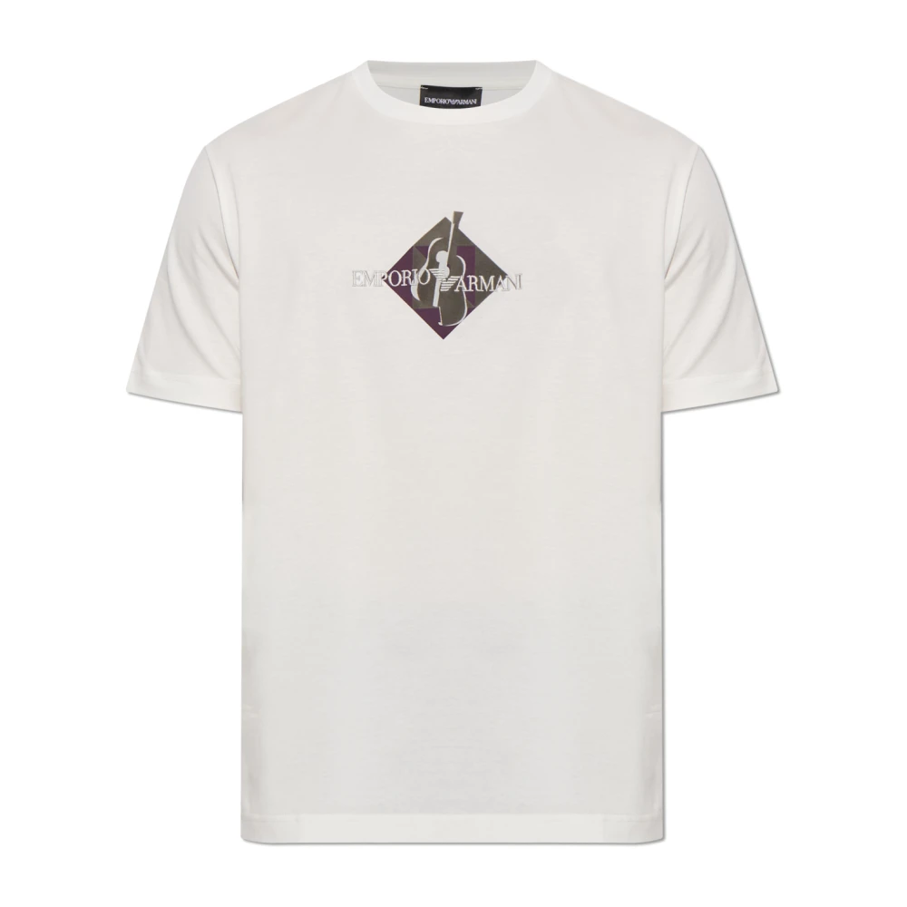 Emporio Armani Hombre Blanco - Camiseta Con Logo Bordado - Tops - S