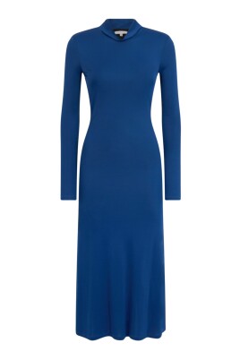long-blue-dress-with-high-neck-and-long-sleeves