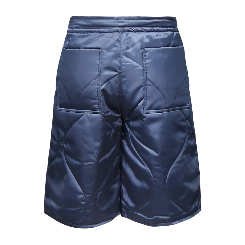JW Anderson Gewatteerde Satijnen Elastische Taille Shorts Blue Heren