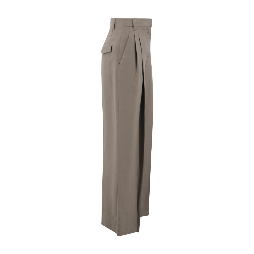 BRUNELLO CUCINELLI Chocoladebruine op maat gemaakte geplooide broek Brown Dames