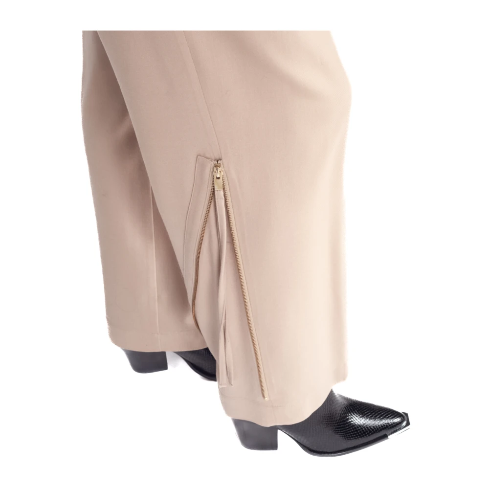 Semicouture Beige Athenais Ritszoom Broek Beige Dames