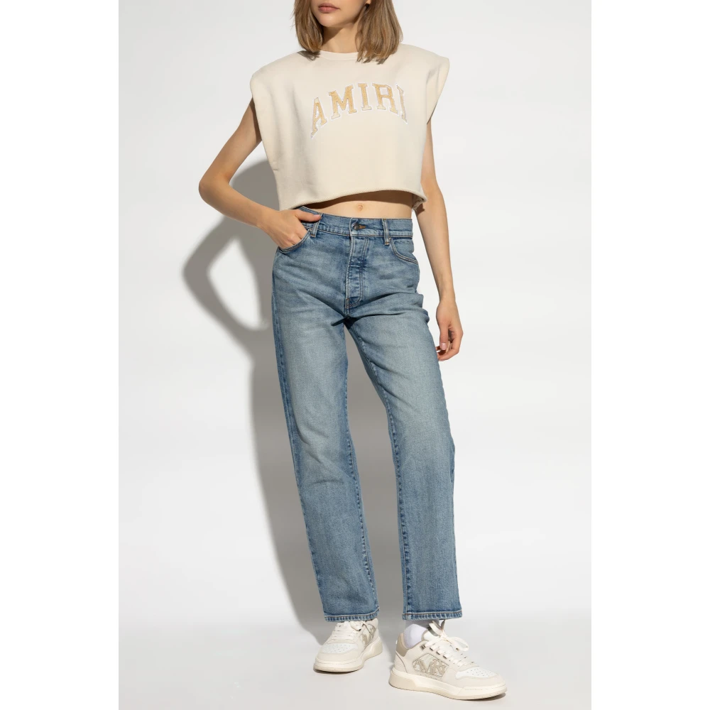 Amiri Jeans met Logo Blue Dames