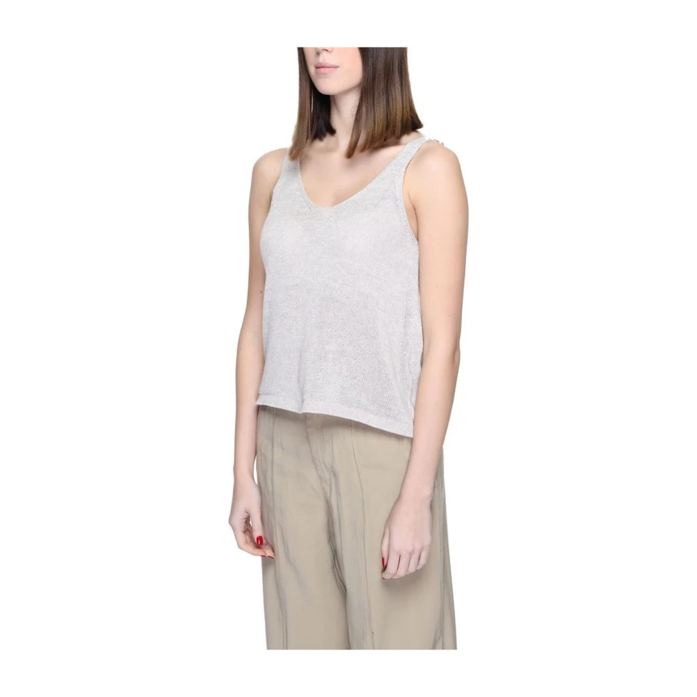 Jacqueline de Yong Beige V-hals Tanktop Beige Dames