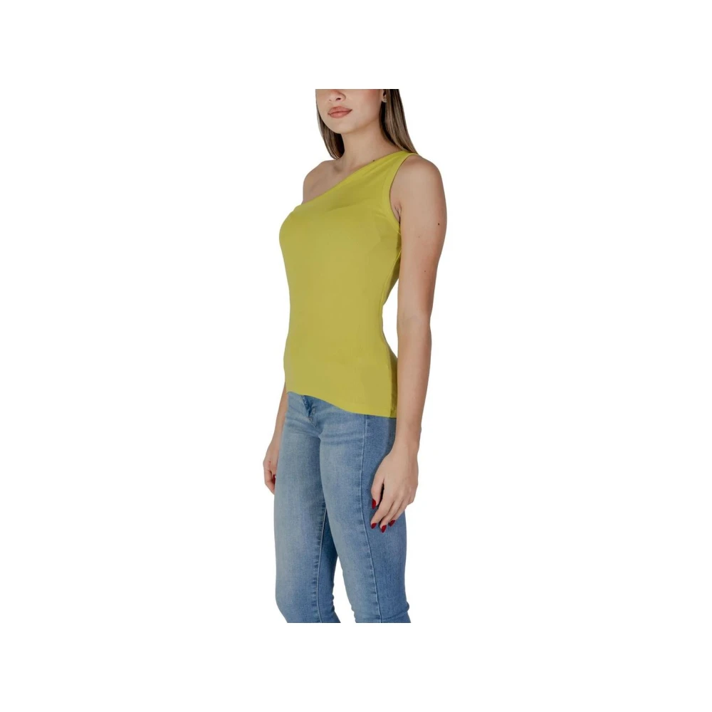 b.Young Gele Geribbelde Tanktop Yellow Dames