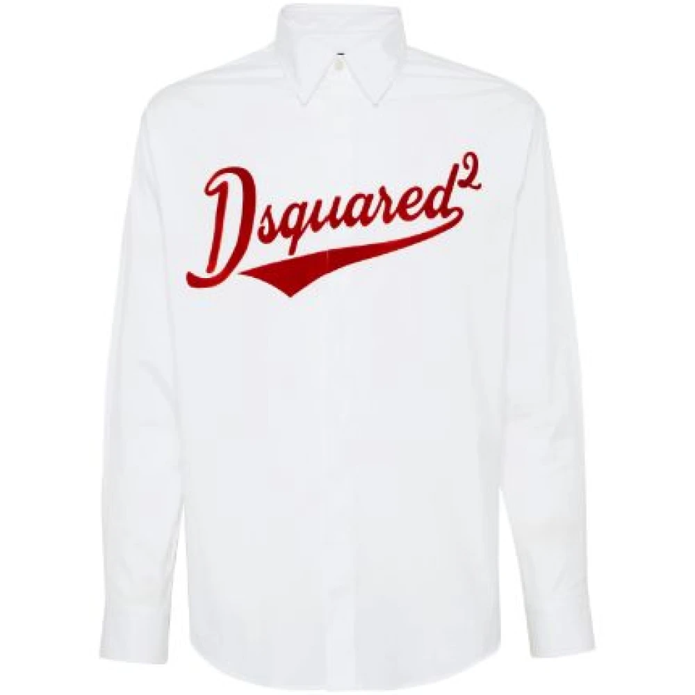 Dsquared2 Shirt met Logo Print White Heren