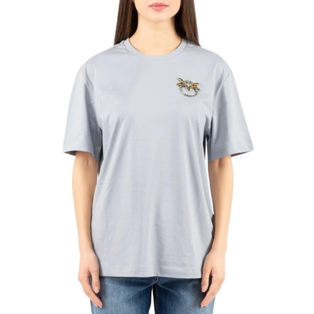 Pinko Women's Blue Strepitoso T-Shirt - T-Shirts - L - Tops