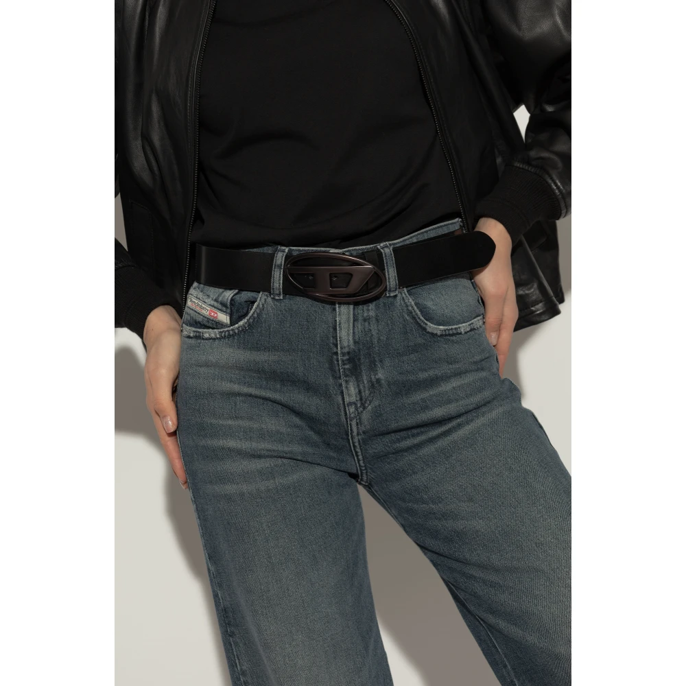 Diesel Riem Ovaal D Logo B Black Dames