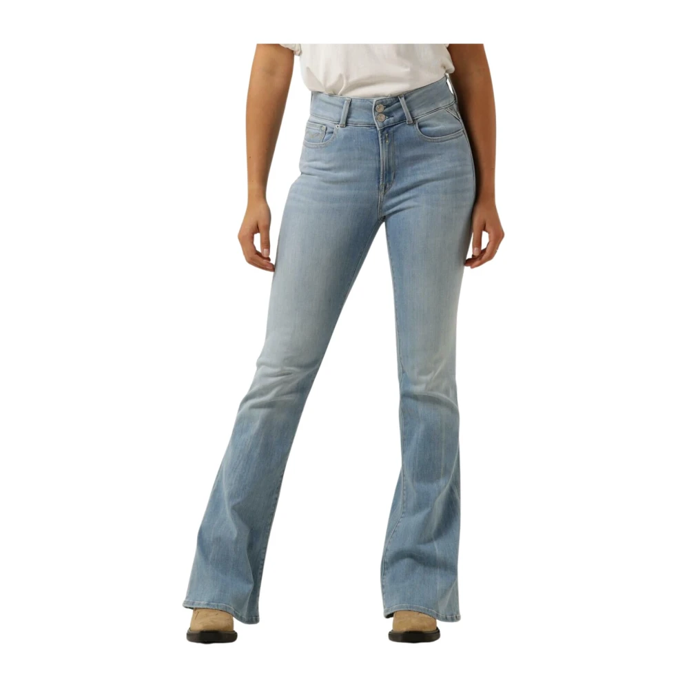 REPLAY Dames Jeans Newluz Flare Pants Lichtblauw
