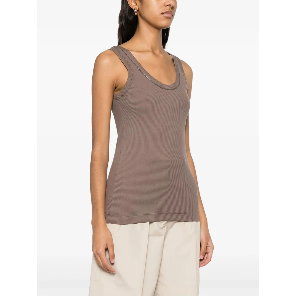 BRUNELLO CUCINELLI Casual Katoenen T-Shirt C8705 Gray Dames