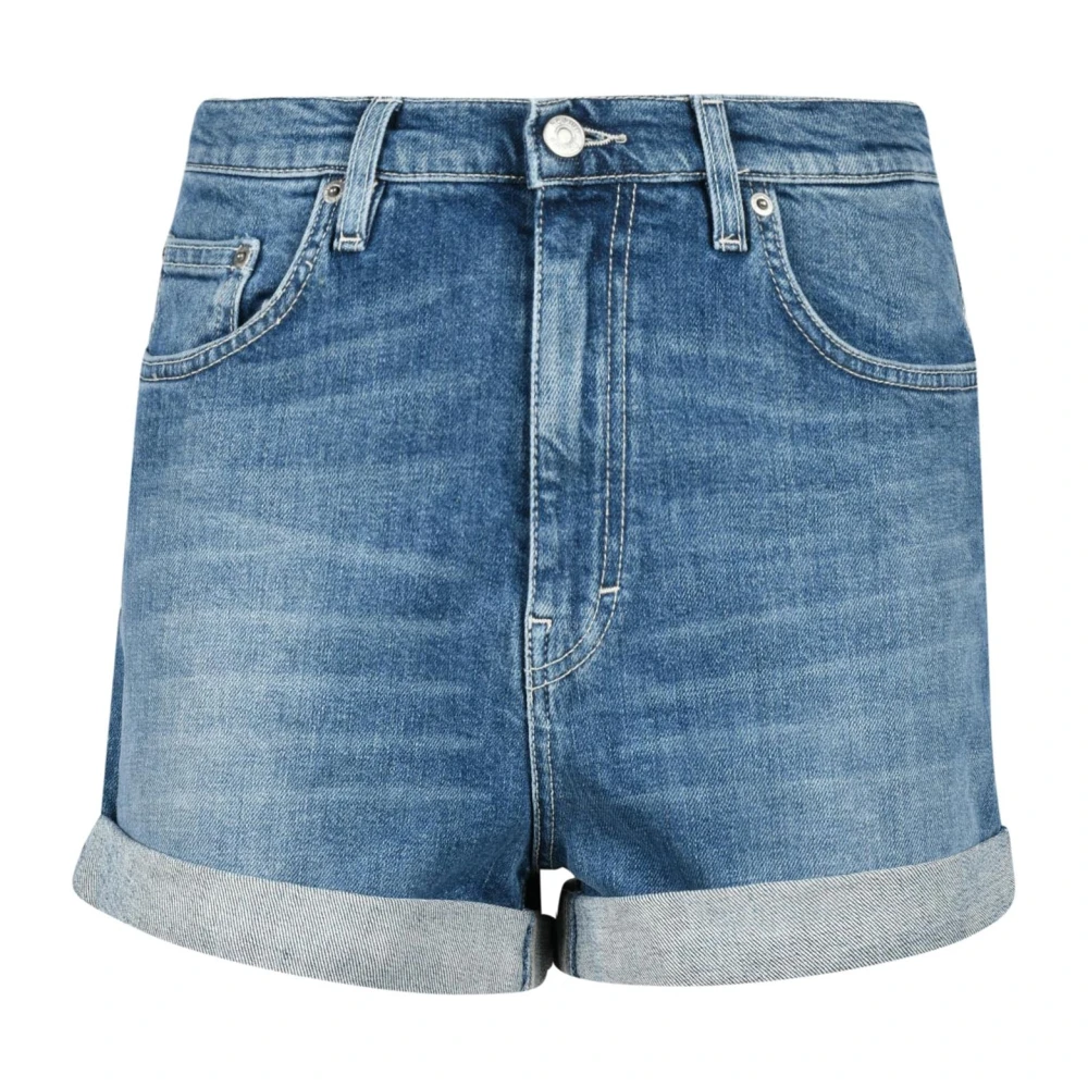 Haikure Katoen Elastaan Shorts Blue Dames